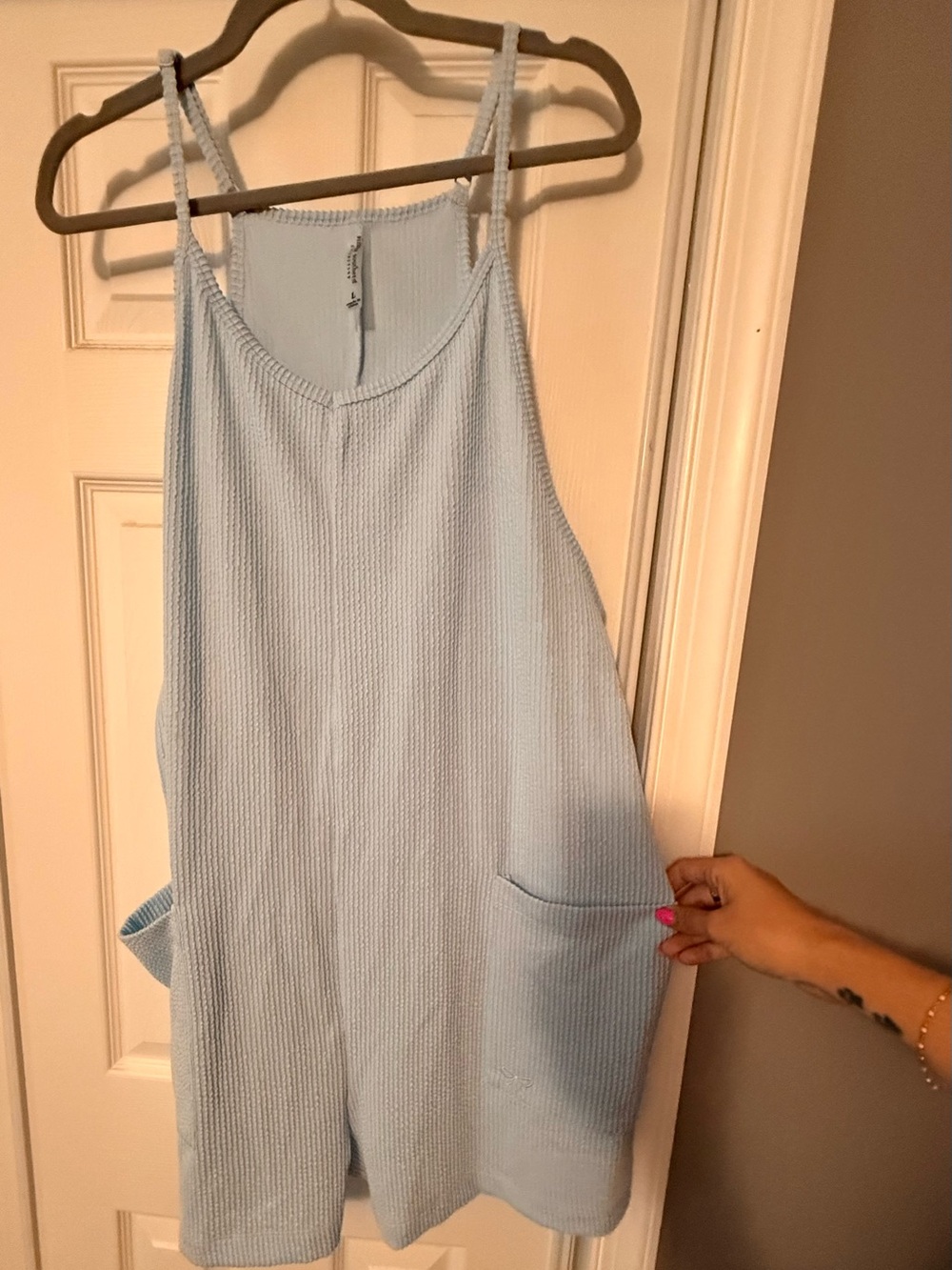 Simply Southern Light Blue Ribbed Romper